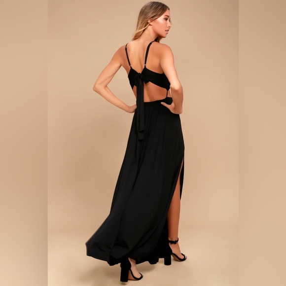 Lulu’s - Sultry Something Black Backless Maxi Dress - Picture 8 of 12